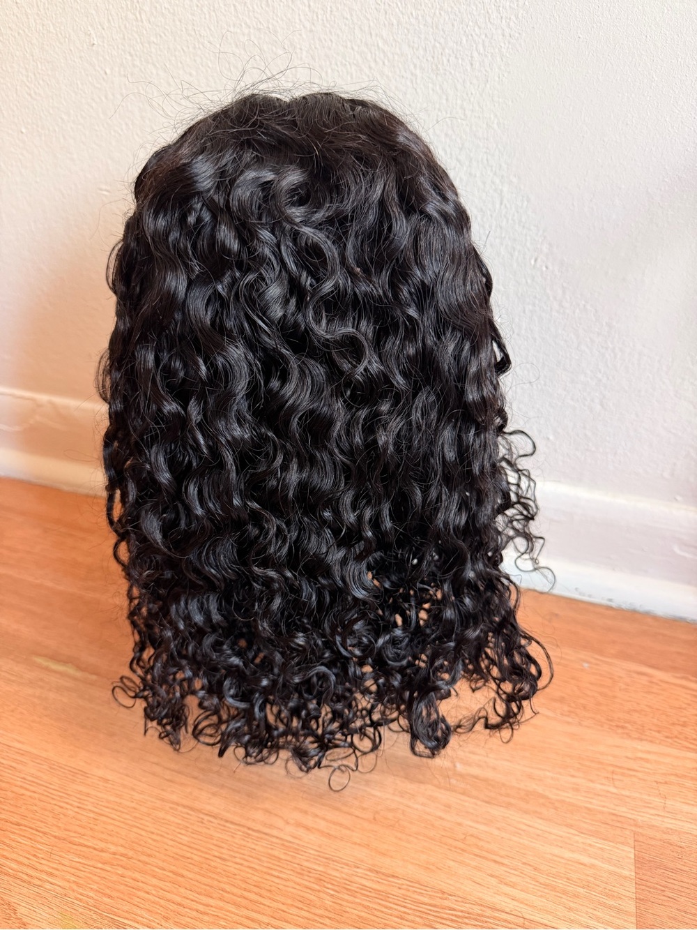 Black Curly Human Hair Wig - Natural Wave